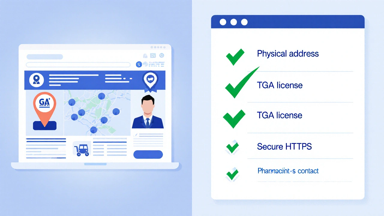 Split‑screen vector showing pharmacy icons and a green‑checked safety checklist.